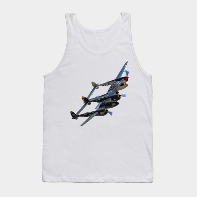 P-38s Formation Overlapped no background Tank Top by acefox1